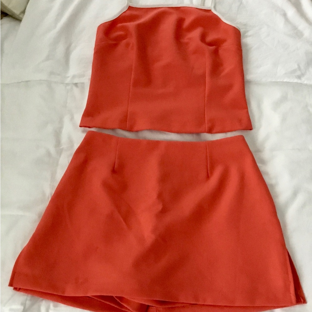 Buyer Too! Orange Mini Skirt & Top - Women's